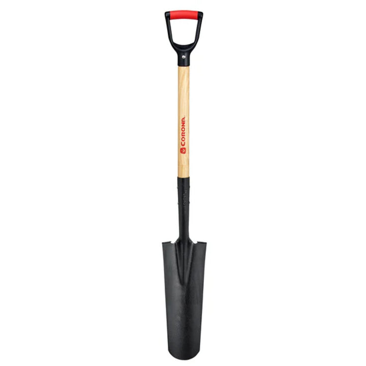 Corona SS 28010 Drain Spade Shovel, 15-Gauge, 30 in. Wood D-Grip Handle