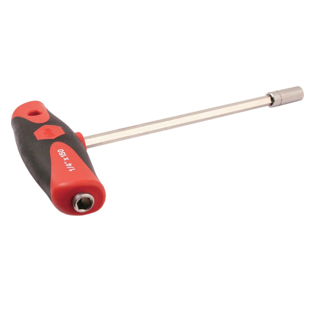 Wiha Tools 38802 SoftGrip T-Handle Dual Drive 1/4" Bit Holder