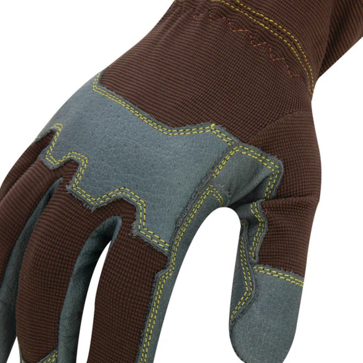 Estwing EWLP1009 Reinforced Knuckle Leather Palm Work Glove with Elastic Sewn Extended Cuff