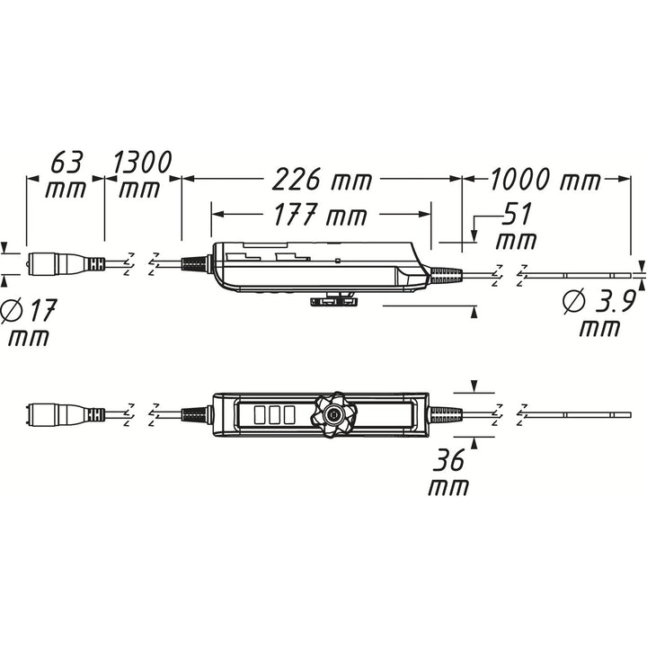 Hazet 4812-23AF HD swivelling Probe 180° ∙ ⌀ 3.9 mm ∙ Front Camera