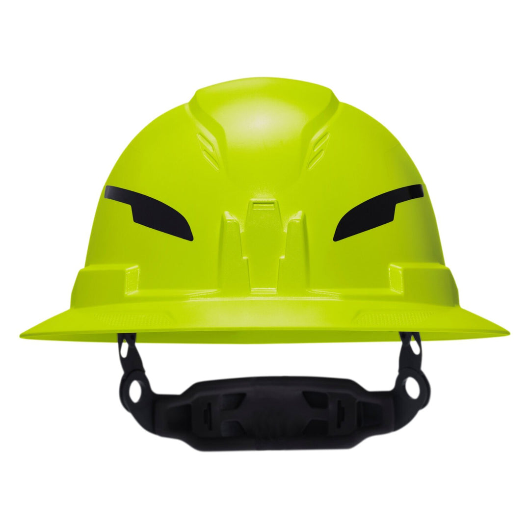 Klein Tools 60910T2 Class E Type-2 Hard Hat, Non-Vented Full Brim Style with Strap, High Visibility Lime