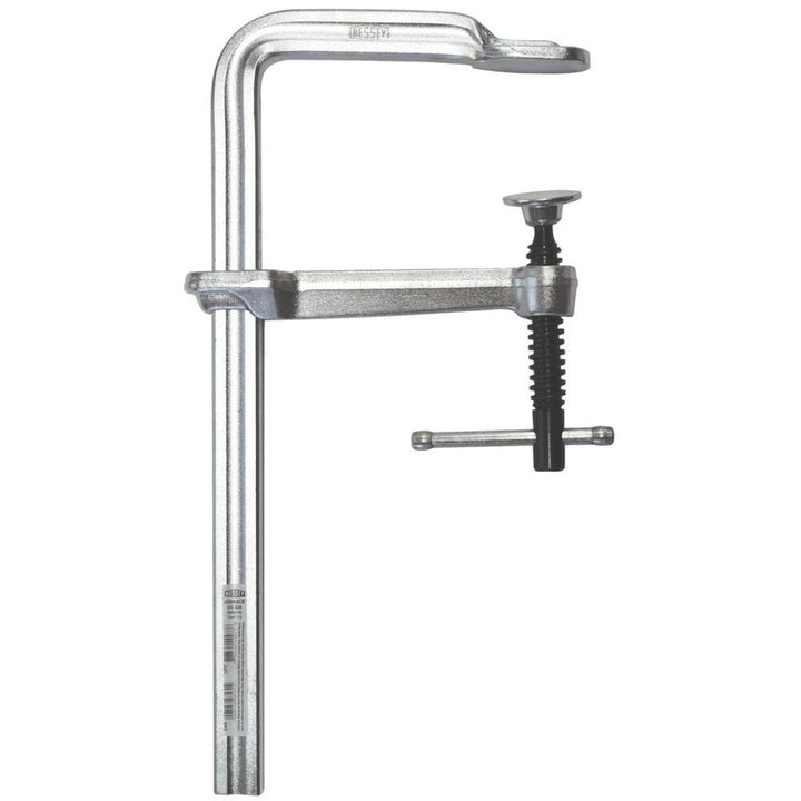 Bessey GS25K Clamp, welding, F-style, crimped on swivel pad, 10 In. x 4.75 In., 1000 lb