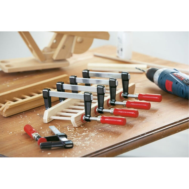 Bessey LM2.012 Clamp, woodworking, F-style, zinc jaws, swivel pads, 2 In. x 12 In., 330 lb