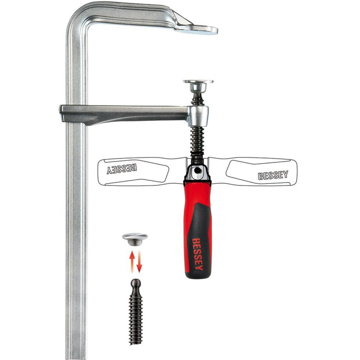 Bessey GZ25PH Pivot handle clamp , 10 In. x 4.75 In. opening