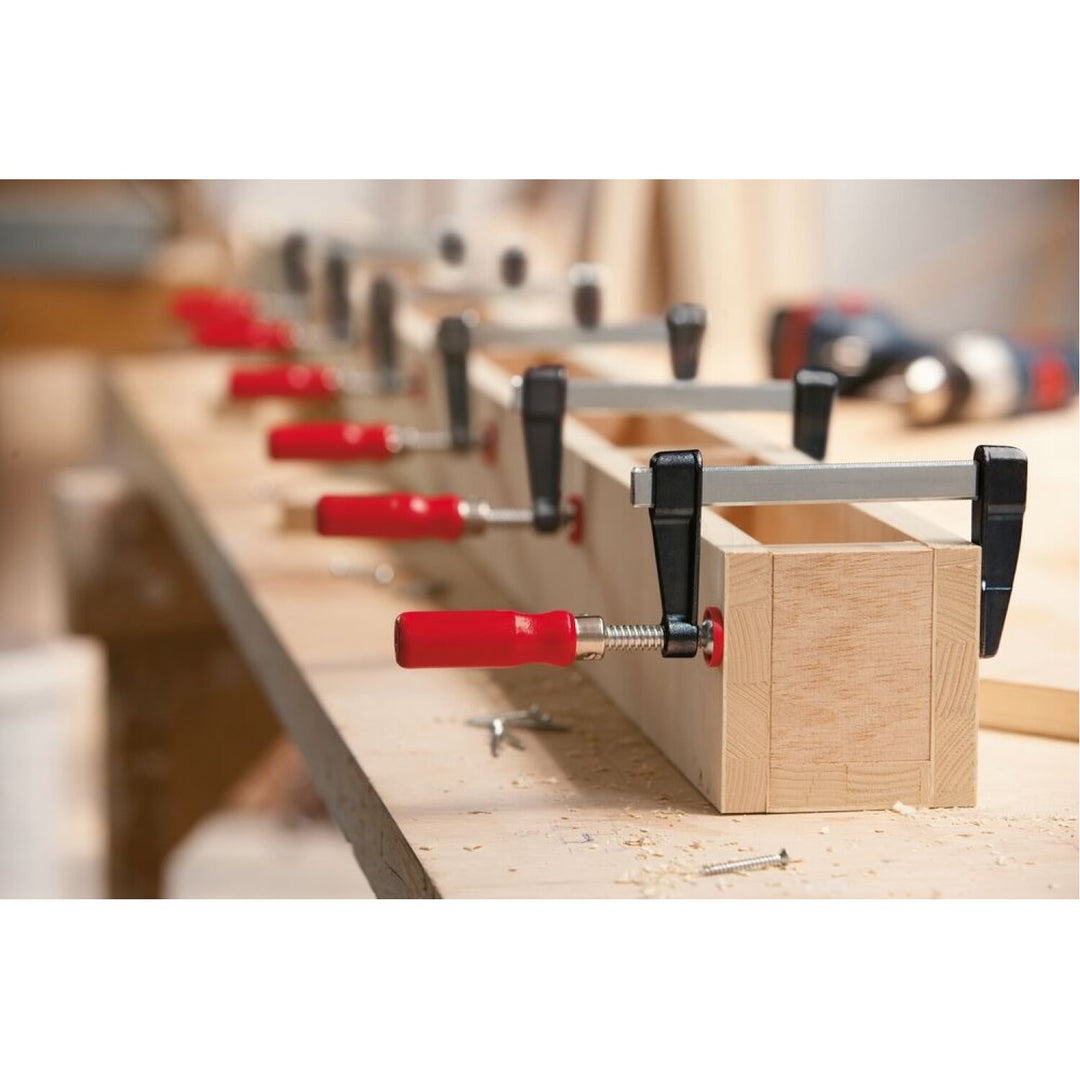 Bessey LM2.004 Clamp, woodworking, F-style, zinc jaws, swivel pads, 2 In. x 4 In., 330 lb