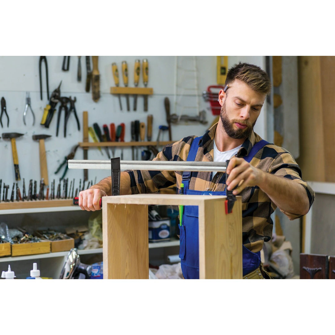 Bessey TG4.012+2K Clamp, woodworking, F-style, 2K handle, replaceable pads, 4 In. x 12 In., 880 lb