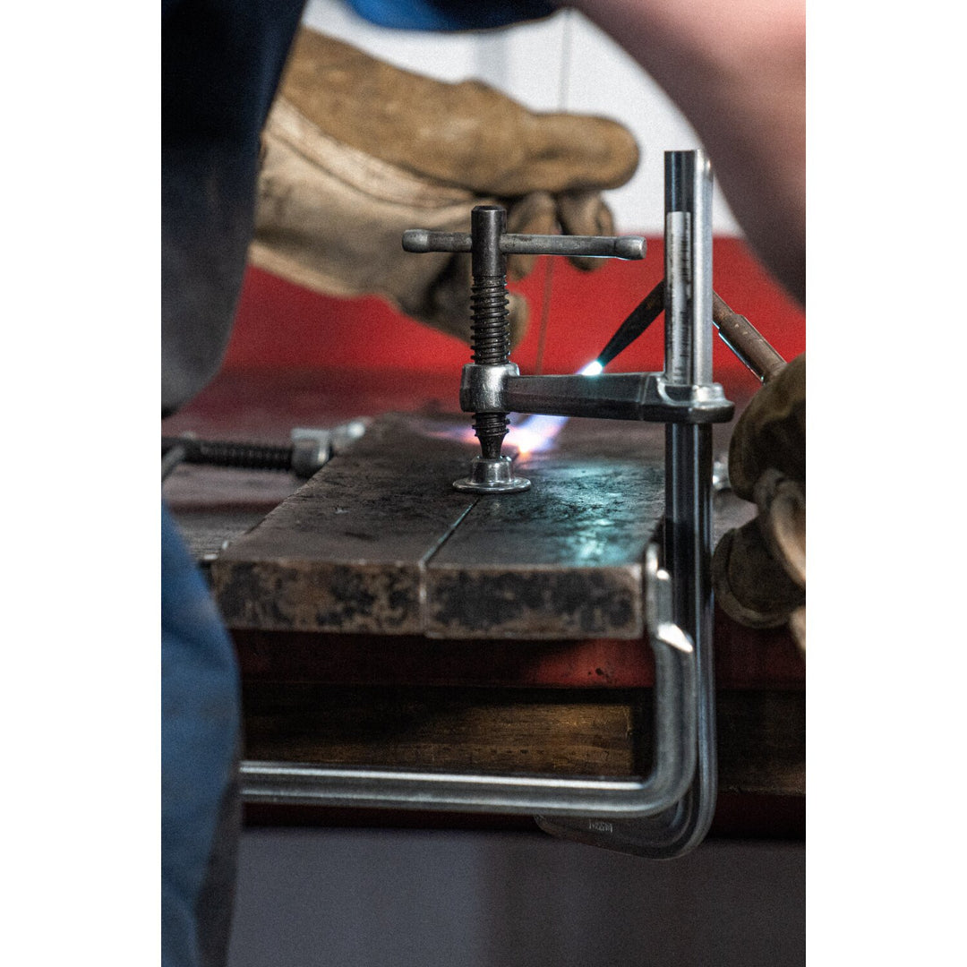 Bessey GS60K Clamp, welding, F-style, crimped on swivel pad, 24 In. x 5.5 In, 1200 lb