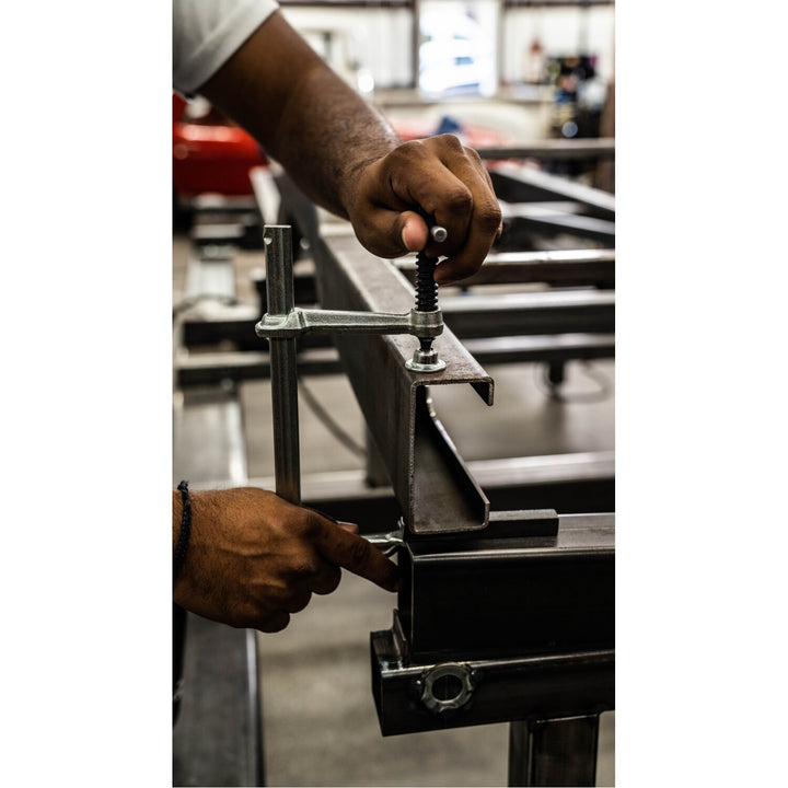 Bessey GS25K Clamp, welding, F-style, crimped on swivel pad, 10 In. x 4.75 In., 1000 lb