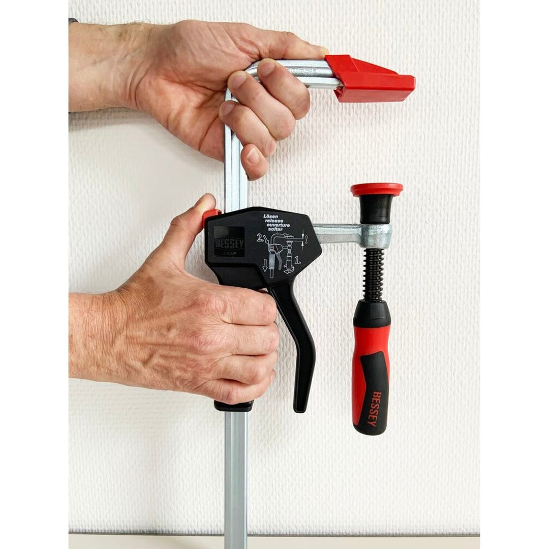 Bessey PG12 Clamp, one hand, PowerGrip, 2K Handle, 12 In. x 4 In., 1000 lb