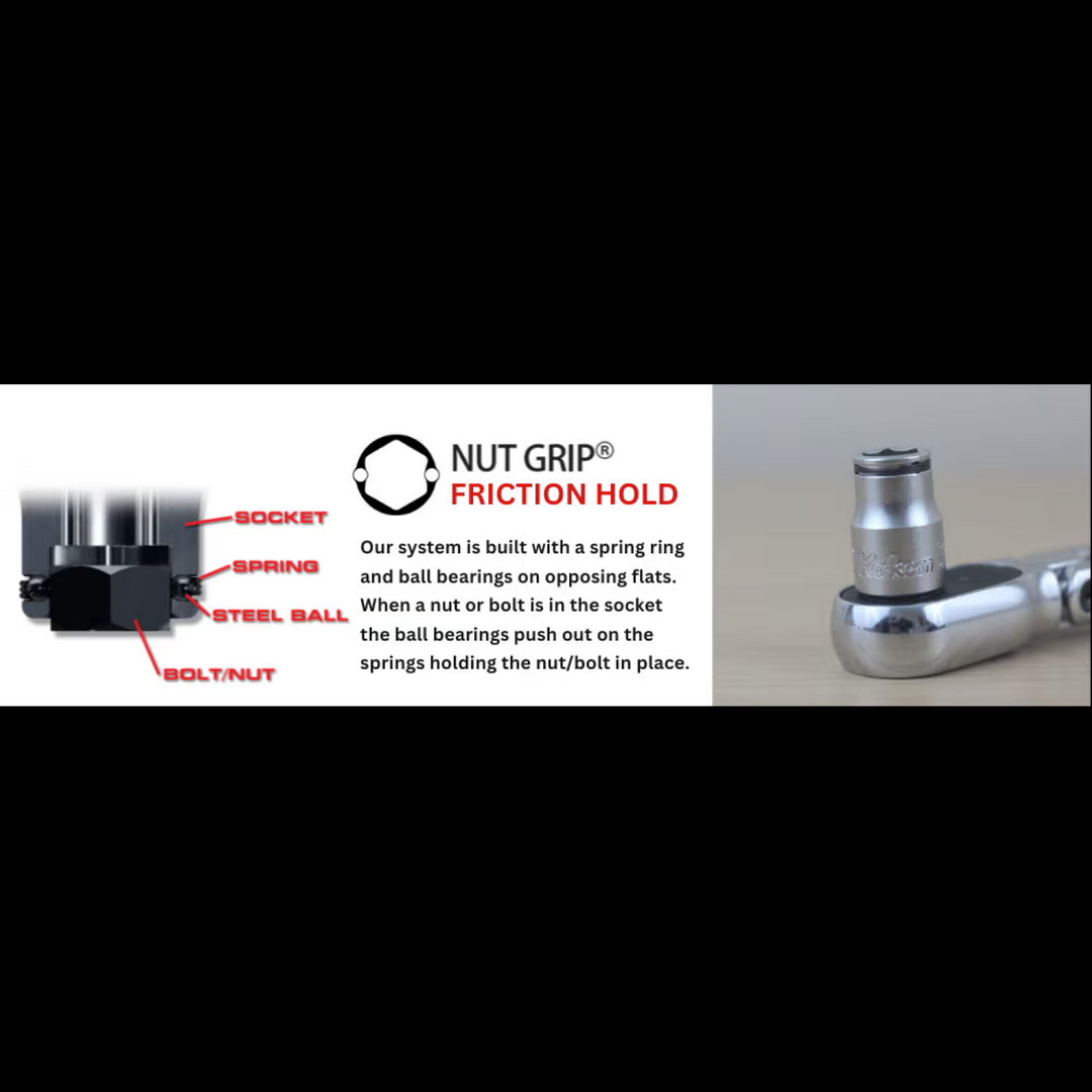 Ko-ken 113.50(2B)/7-H 1/4 Hex Dr. 7 Piece Impact 6-Point Metric NUT GRIP® Nut Setters 7-14mm