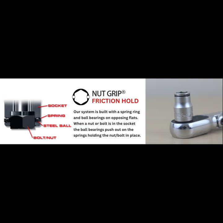 Ko-ken 113.50(2B)/7-H 1/4 Hex Dr. 7 Piece Impact 6-Point Metric NUT GRIP® Nut Setters 7-14mm