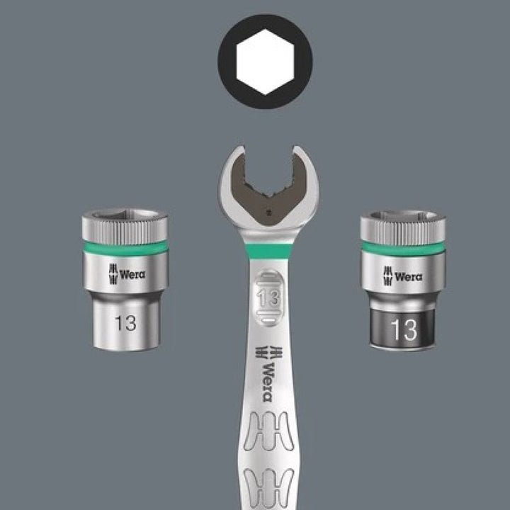 Wera 05005542001 - 8100 Sa 15 Zyklop Comfort Ratchet Set, Reversing Lever, 1/4" Drive, Imperial, 28 Pieces