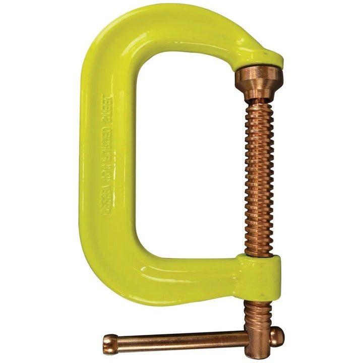 Bessey CDF412CHV C-clamp, drop forged, copper spindle, Hi Vis frame, 12 In. x 5 3/4 In., 9300 lb