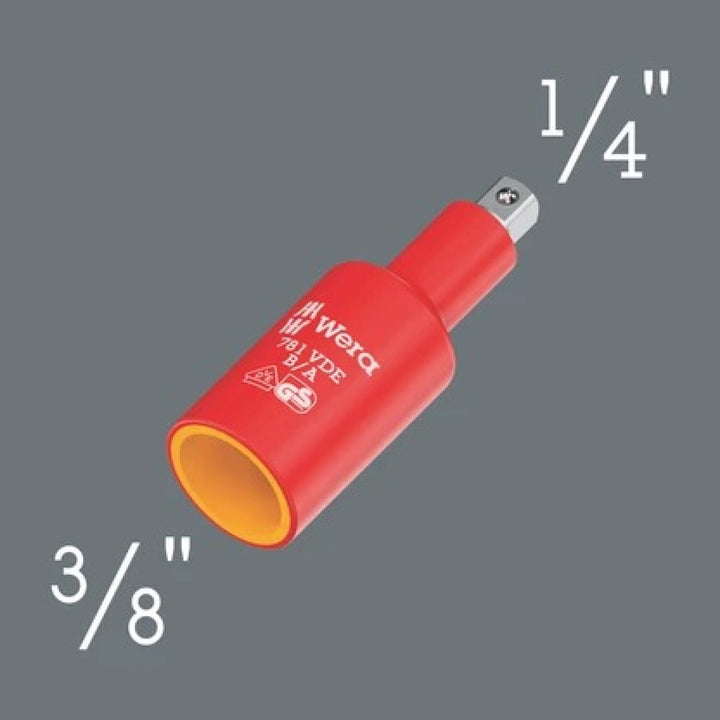 Wera 05024692001 781 B/A Vde Connector, Insulated, 3/8", 781 B/A X 1/4 X 66 Mm X 3/8"