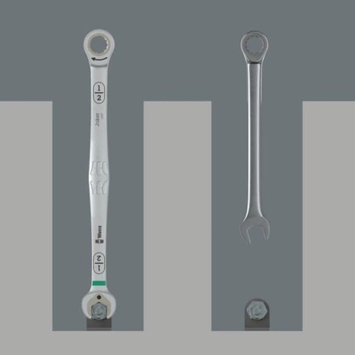 Wera 05020366001 6007 Joker Ratcheting Combination Spanner Sb, Long Design, Imperial, 5/8" X 304.5 Mm
