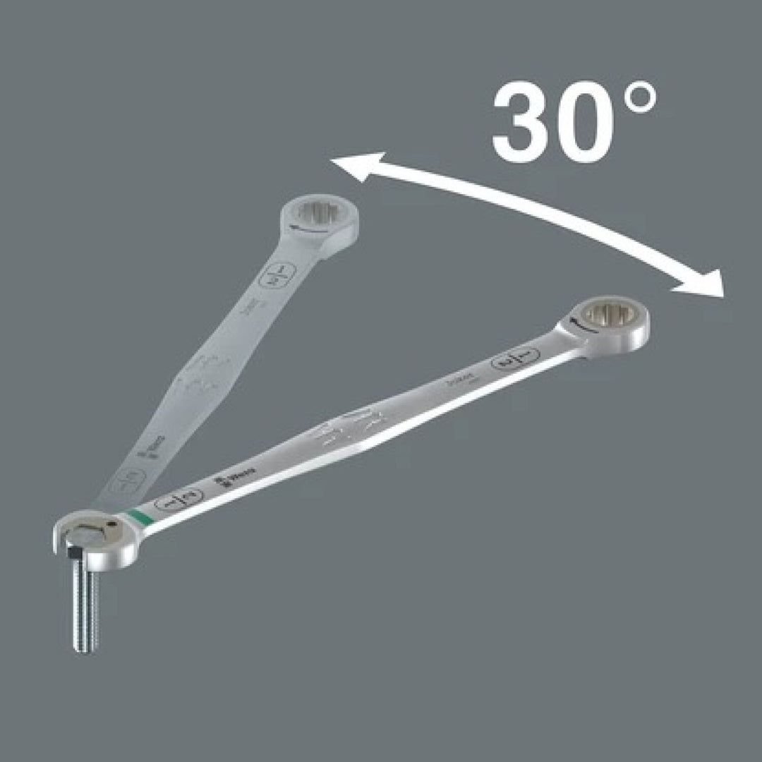 Wera 05020385001 6007 Joker Imperial 8 Set 1 Ratcheting Combination Spanner Set, Imperial, 8 Pieces