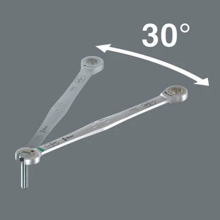 Wera 05020385001 6007 Joker Imperial 8 Set 1 Ratcheting Combination Spanner Set, Imperial, 8 Pieces
