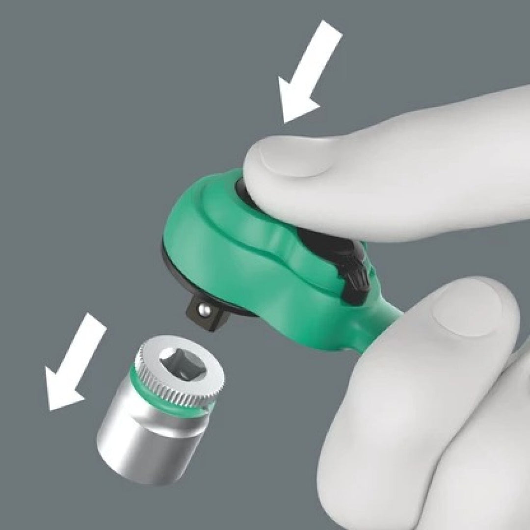 Wera 05005542001 - 8100 Sa 15 Zyklop Comfort Ratchet Set, Reversing Lever, 1/4" Drive, Imperial, 28 Pieces