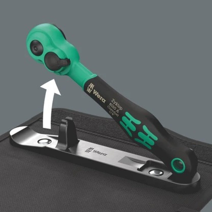 Wera 05004022001 8100 Sa 13 Zyklop Comfort Ratchet Set, Reversing Lever, 1/4" Drive, Metric, 15 Pieces