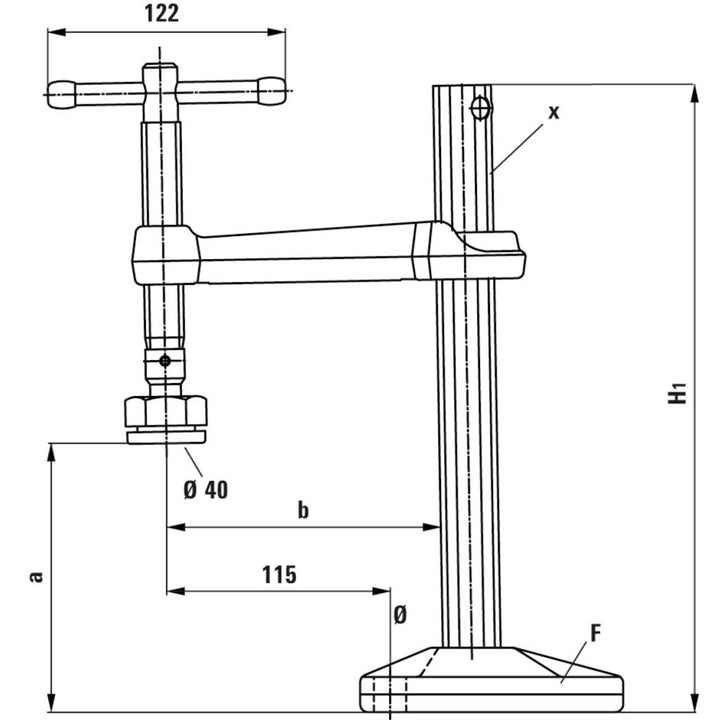 Bessey BSG21-14 Hold down clamp, table mount, 8.25 In. x 5.5 In., 2650 lb