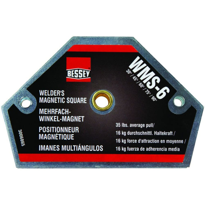 Bessey WMS-6 Magnet, magnetic square, 30/45/60/75/90 degree angles, 52 lbs pull