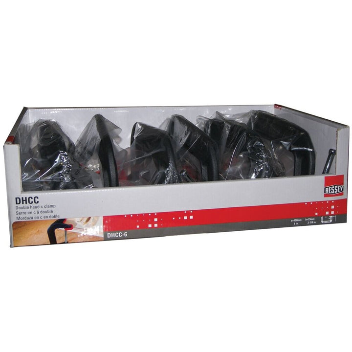 Bessey DHCC-4 Clamp, C-Style, double jaw, 4 In. x 2-1/4 In., 1200 lb