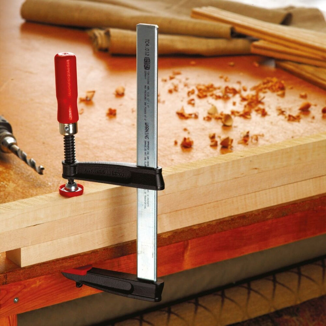 Bessey TC7.016 Clamp, woodworking, F-style, flat rail, 7 In. x 16 In. , 1200 lb