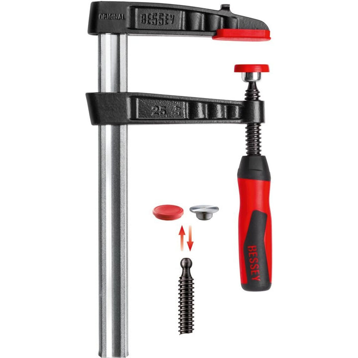 Bessey TG4.524+2K Clamp, woodworking, F-style, 2K handle, replaceable pads, 4.5 In. x 24 In., 1000 lb
