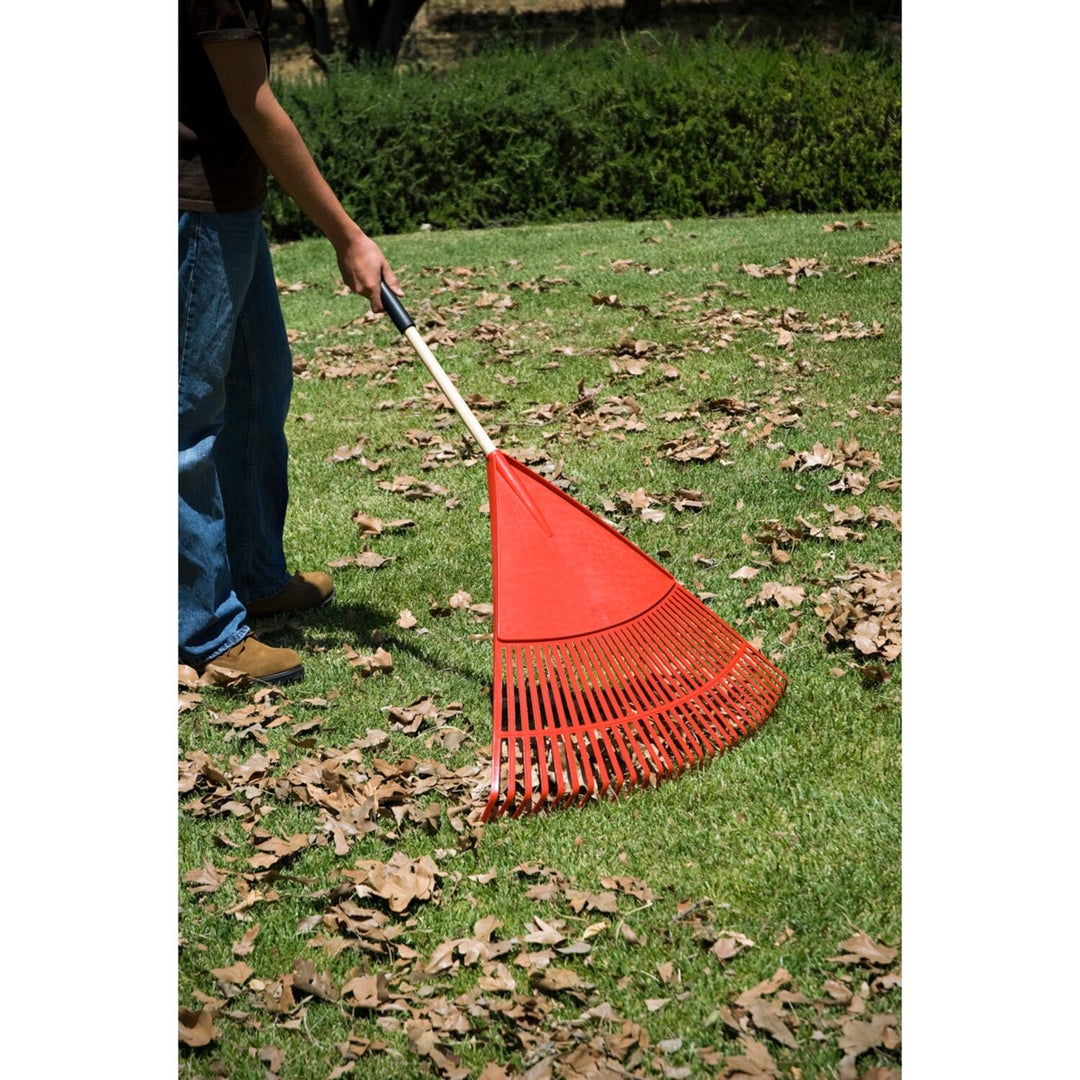 Corona RK 25024 Poly Leaf Rake, 24 in. Head, 26 Tines, Wood Handle
