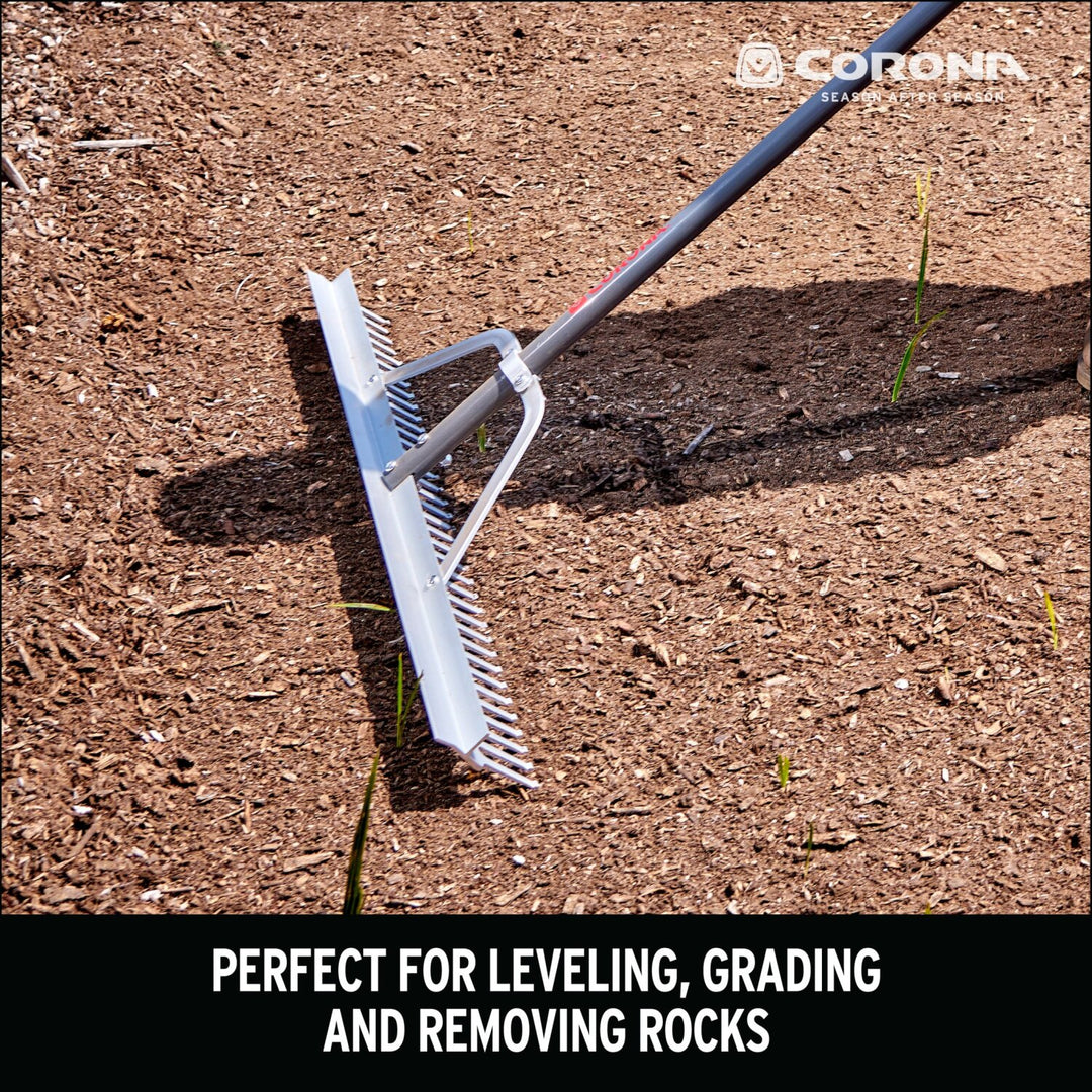 Corona RK16630 Full Aluminum Landscape Rake, 36 in. Head, 36 Tines, Poly Grip