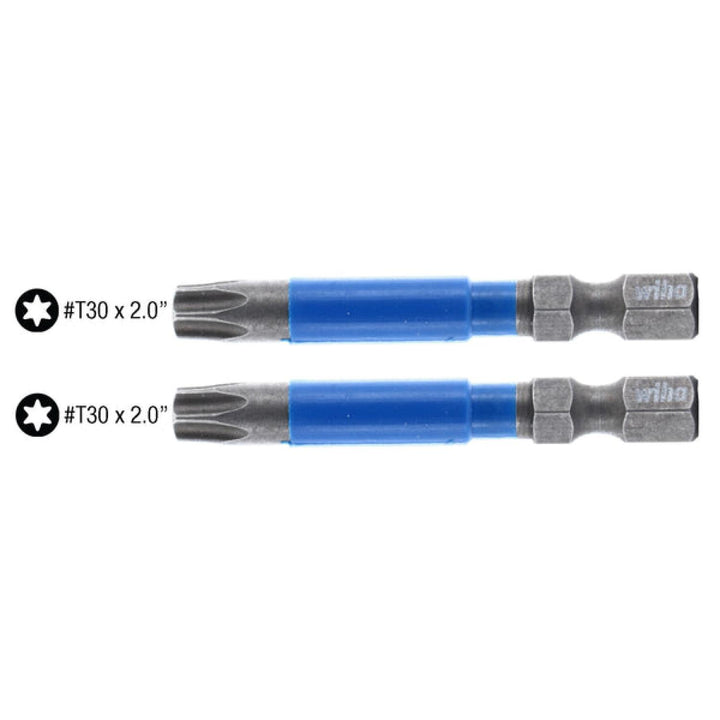 Wiha Tools 70222 TerminatorBlue Impact Bit TORX T30 - 2 Inch - 2 Pack