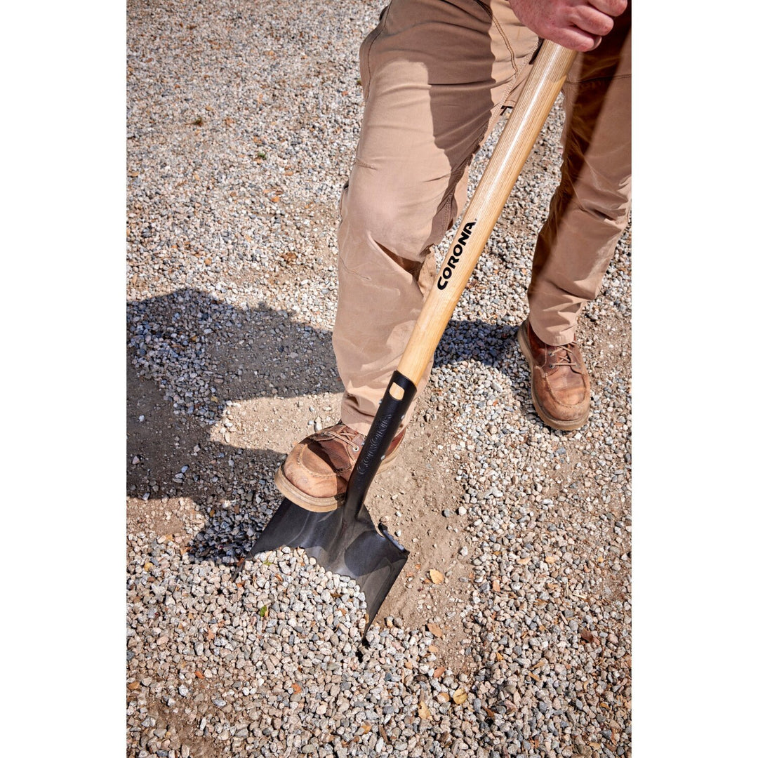 Corona SS16000 Boron Steel 14-Gauge Square Point Shovel, Hardwood Handle