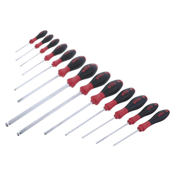Wiha Tools 36795 MagicRing Ball End Screw Holding Hex Inch Screwdriver Set, 13 Pc.