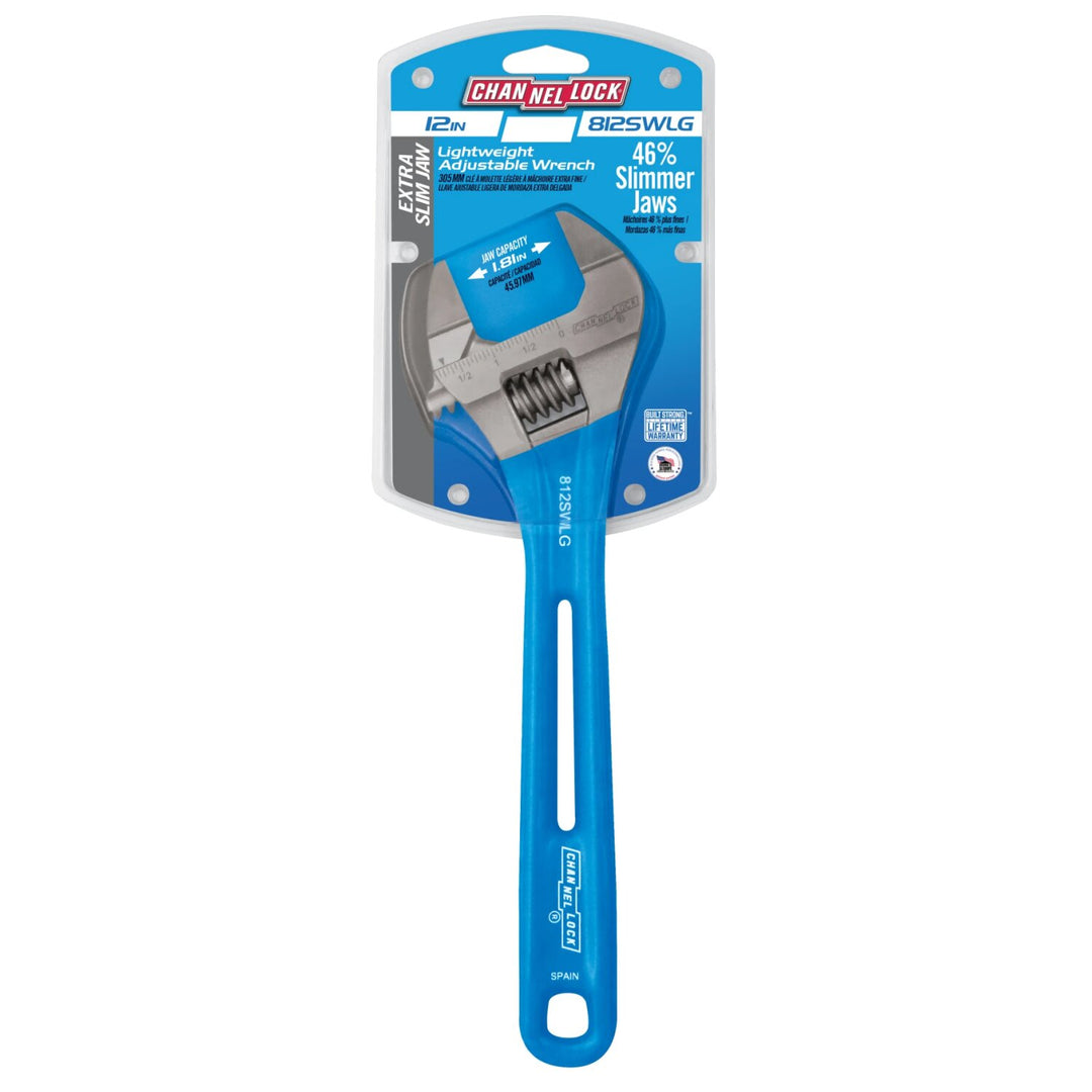 Channellock 812SWLG 12-inch Lightweight Extra Slim Jaw WideAzz® Adjustable Wrench