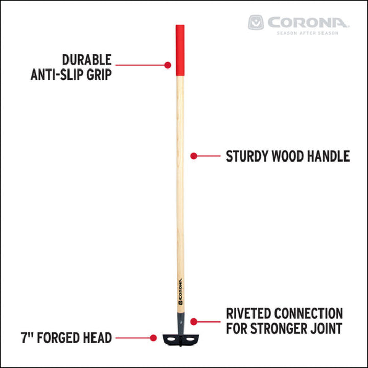 Corona-SH16100 · Forged Hardwood Handle Mortar Hoe, 7 in.