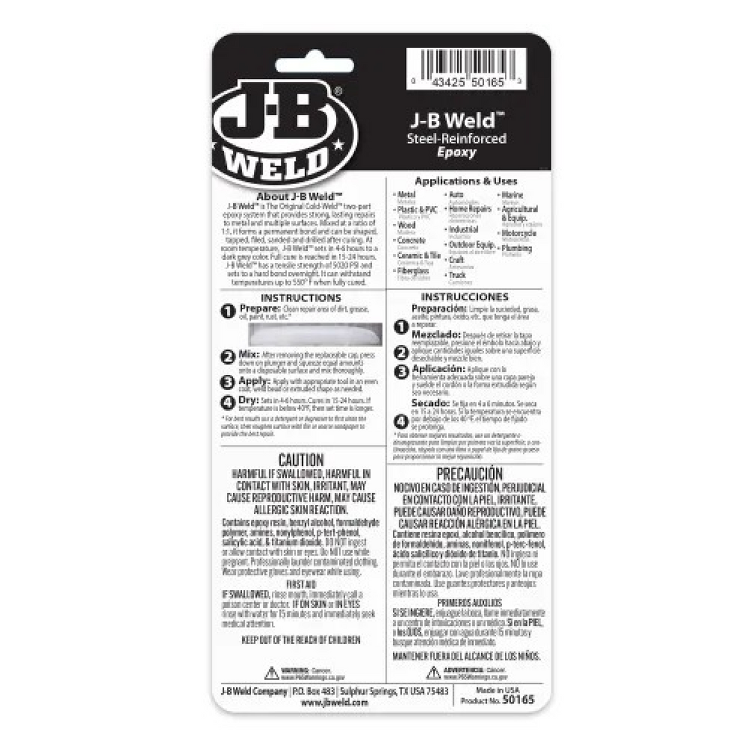 J-B Weld 50165 Steel Reinforced Epoxy Syringe, 25 mL