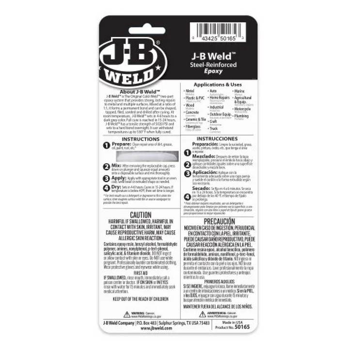 J-B Weld 50165 Steel Reinforced Epoxy Syringe, 25 mL