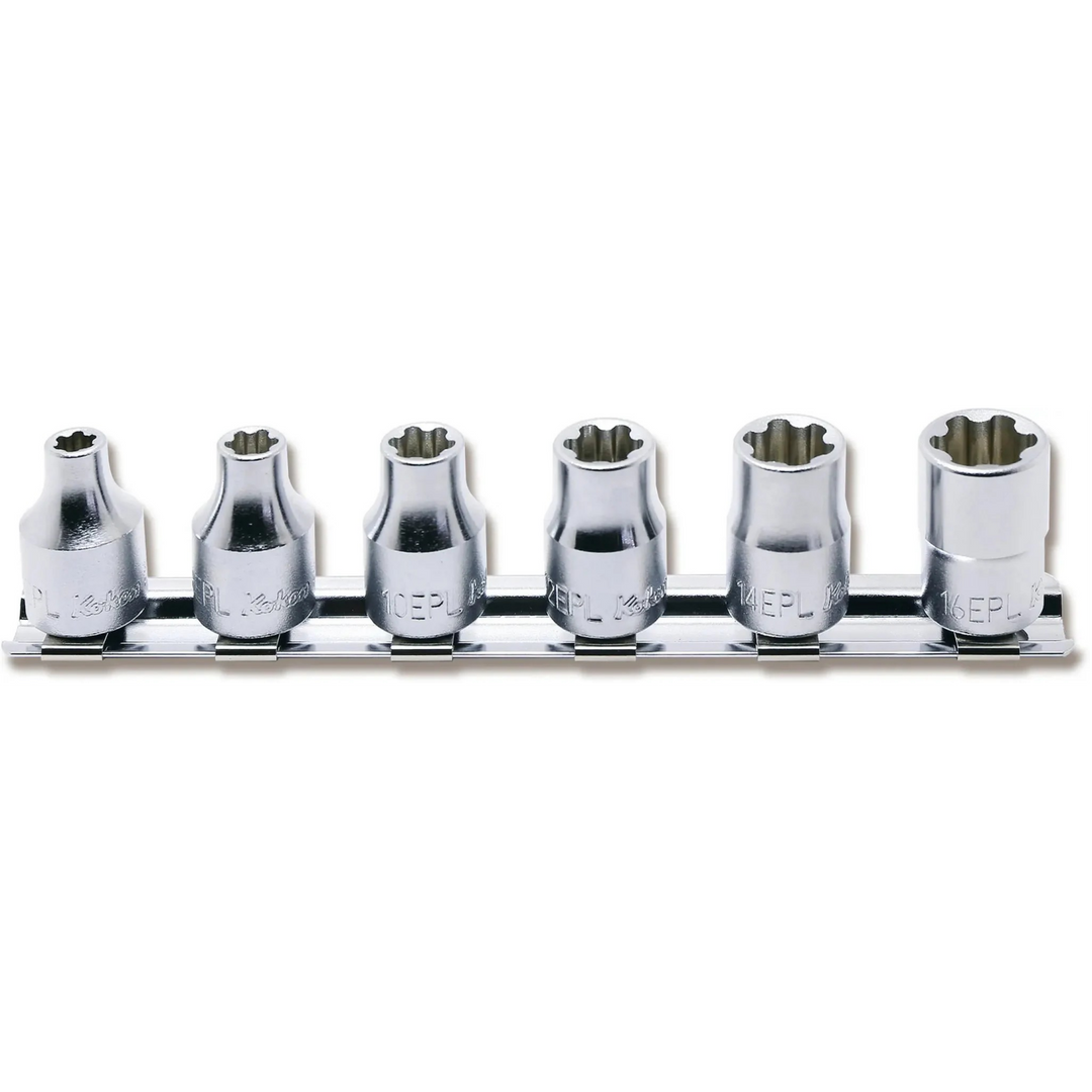 Ko-Ken RS3425/6-EPL 3/8" Sq. Dr. Torx Plus 6 Piece Socket Set, 7EPL - 16EPL