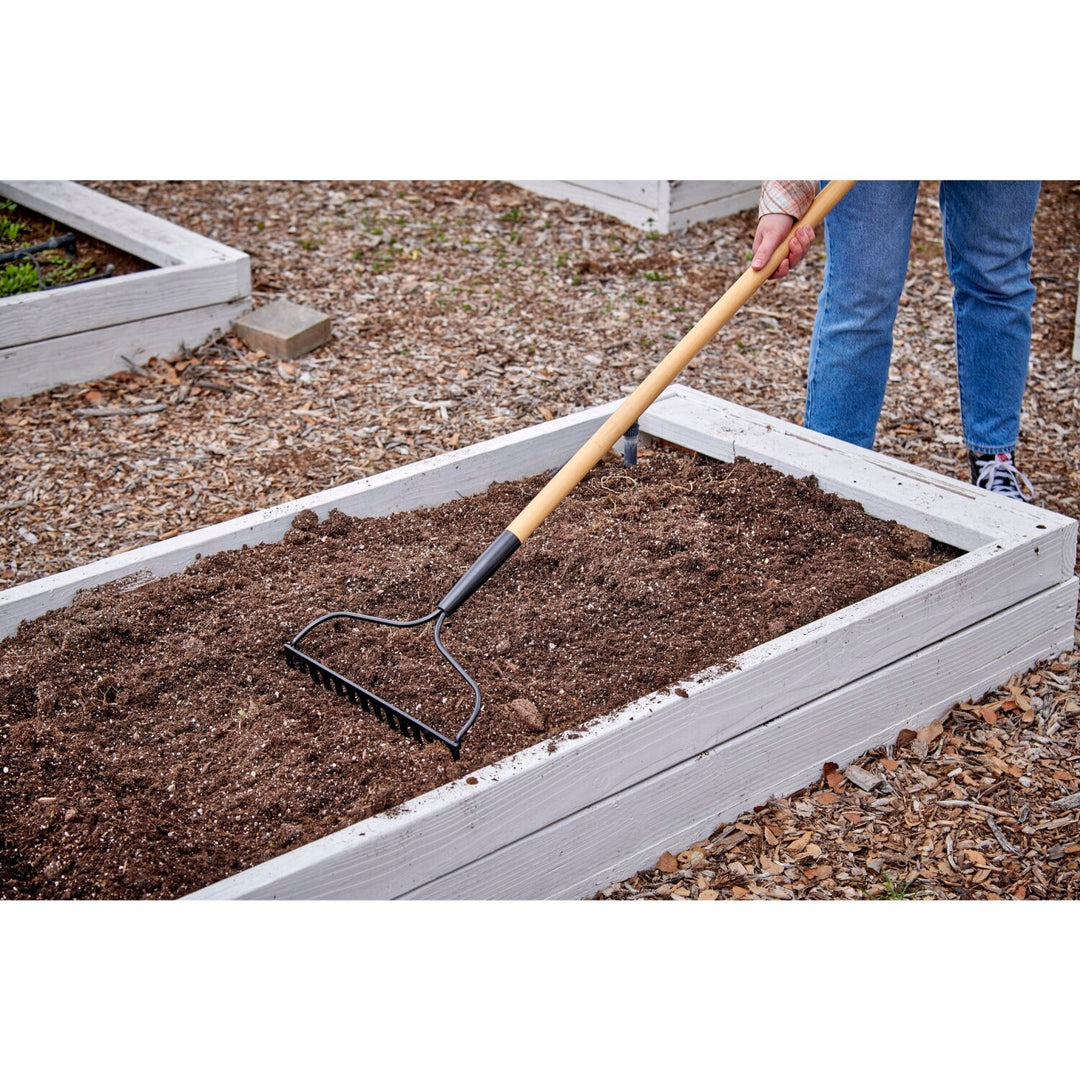 Corona RK 10000 Bow Head Rake, 14 in. Head, 14 Tines, Wood Handle