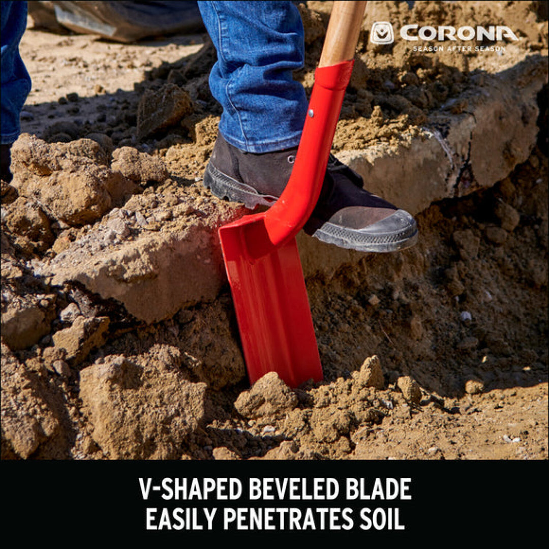 Corona SS16500  Trench Hardwood Shovel, 12 Gauge, 5 in.