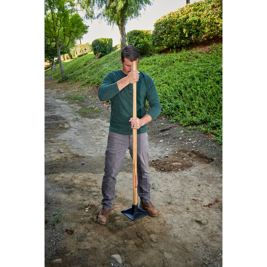 Corona UT 60050 Dirt Tamp, 8 in. x 8 in., 43 in. Ash Wood Handle