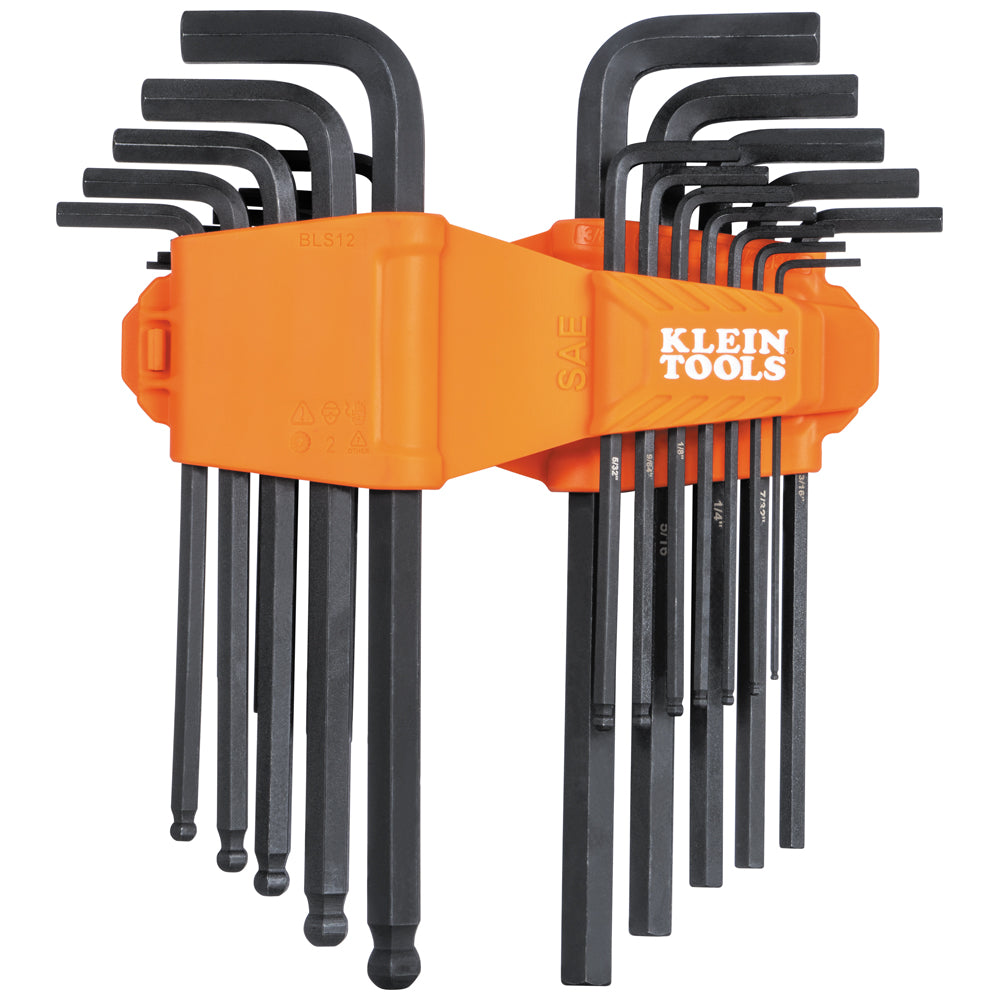 Klein Tools BLS22H Long Ball-End Hex Key Set with Handle, SAE and Metric, 22 Pc.