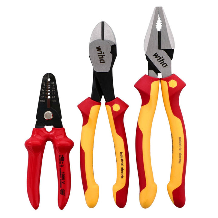 Wiha Tools 32863 Insulated Pliers & Cutters Set, 3 Piece