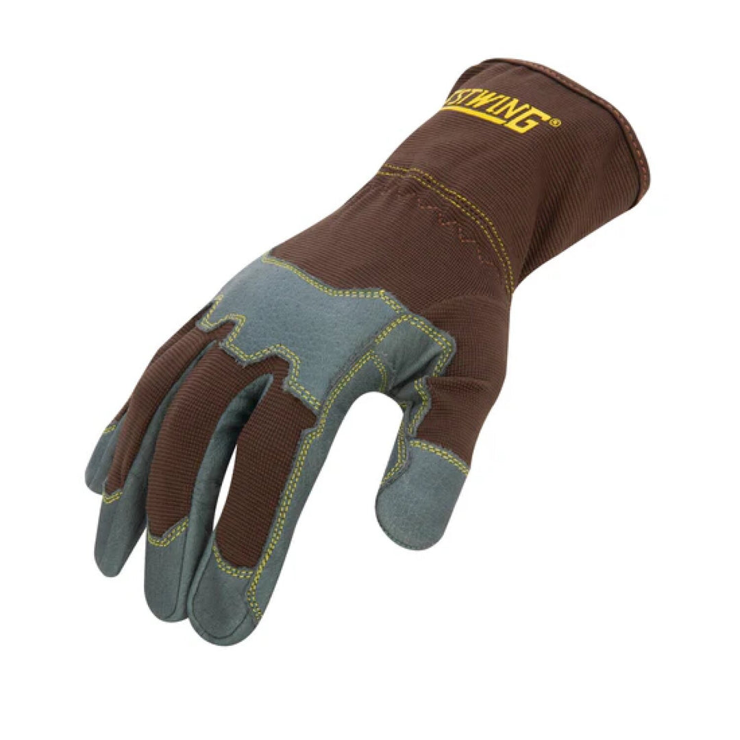 Estwing EWLP1012 Reinforced Knuckle Leather Palm Work Glove with Elastic Sewn Extended Cuff
