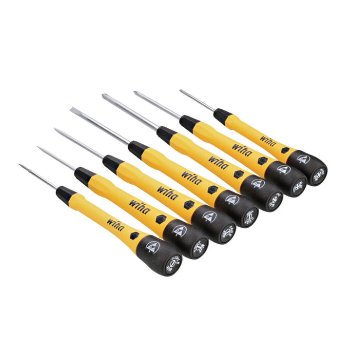Wiha Tools 27392  7 Piece ESD Safe Pico finish Precision Slotted and Phillps Screwdriver Set