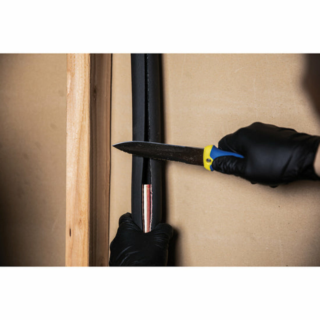 Estwing 42454 5.5-Inch Fixed Blade Double-Edged Multi-Purpose Duct Knife with Serrated and Smooth Edges and Hard Nylon Sheath