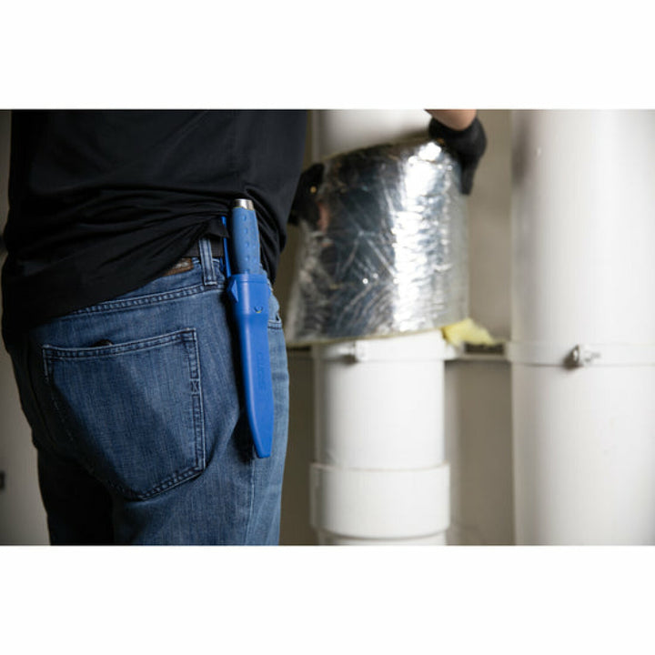 Estwing 42454 5.5-Inch Fixed Blade Double-Edged Multi-Purpose Duct Knife with Serrated and Smooth Edges and Hard Nylon Sheath