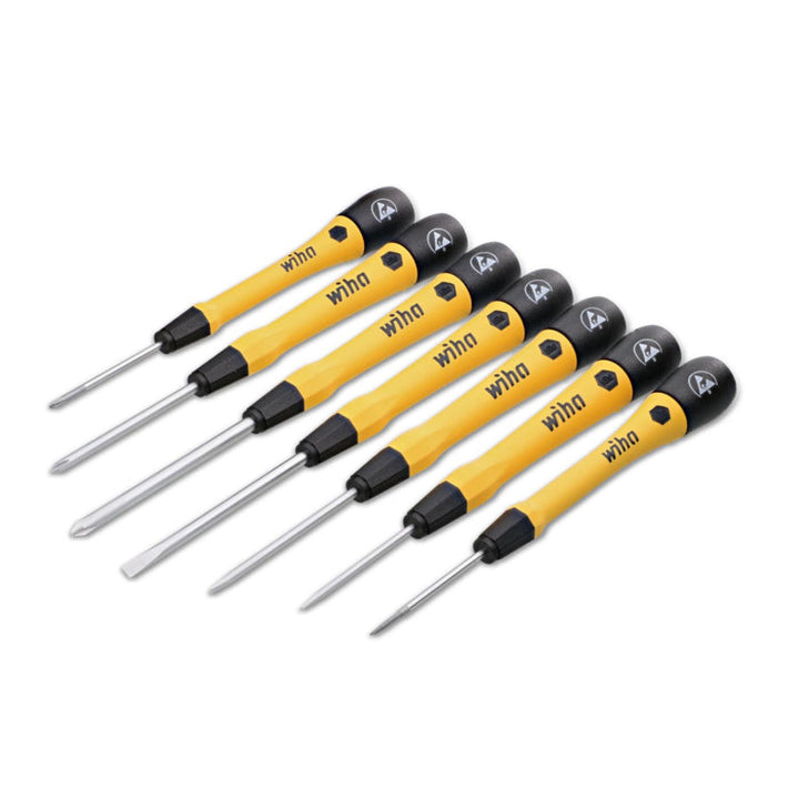 Wiha Tools 27392  7 Piece ESD Safe Pico finish Precision Slotted and Phillps Screwdriver Set