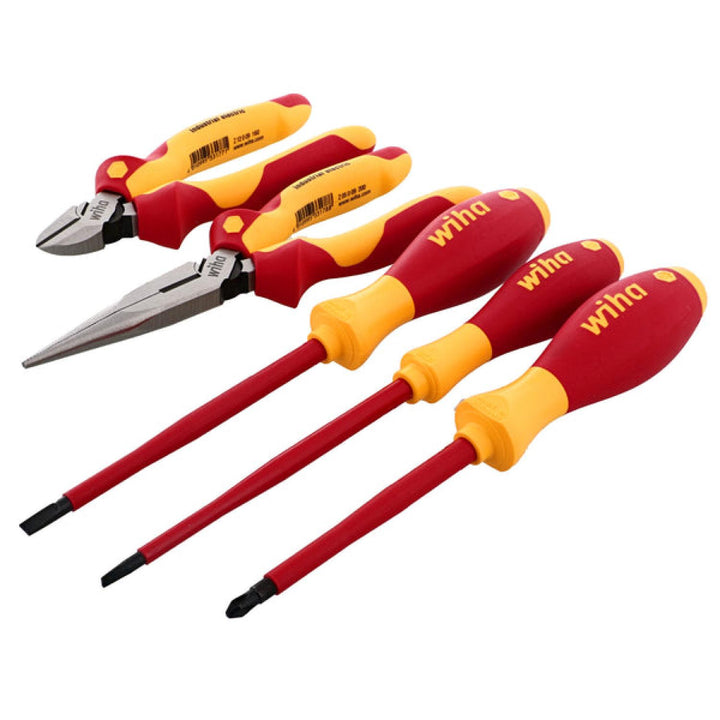 Wiha Tools 32856 5 Piece Insulated Pliers-Cutters and Screwdriver Set