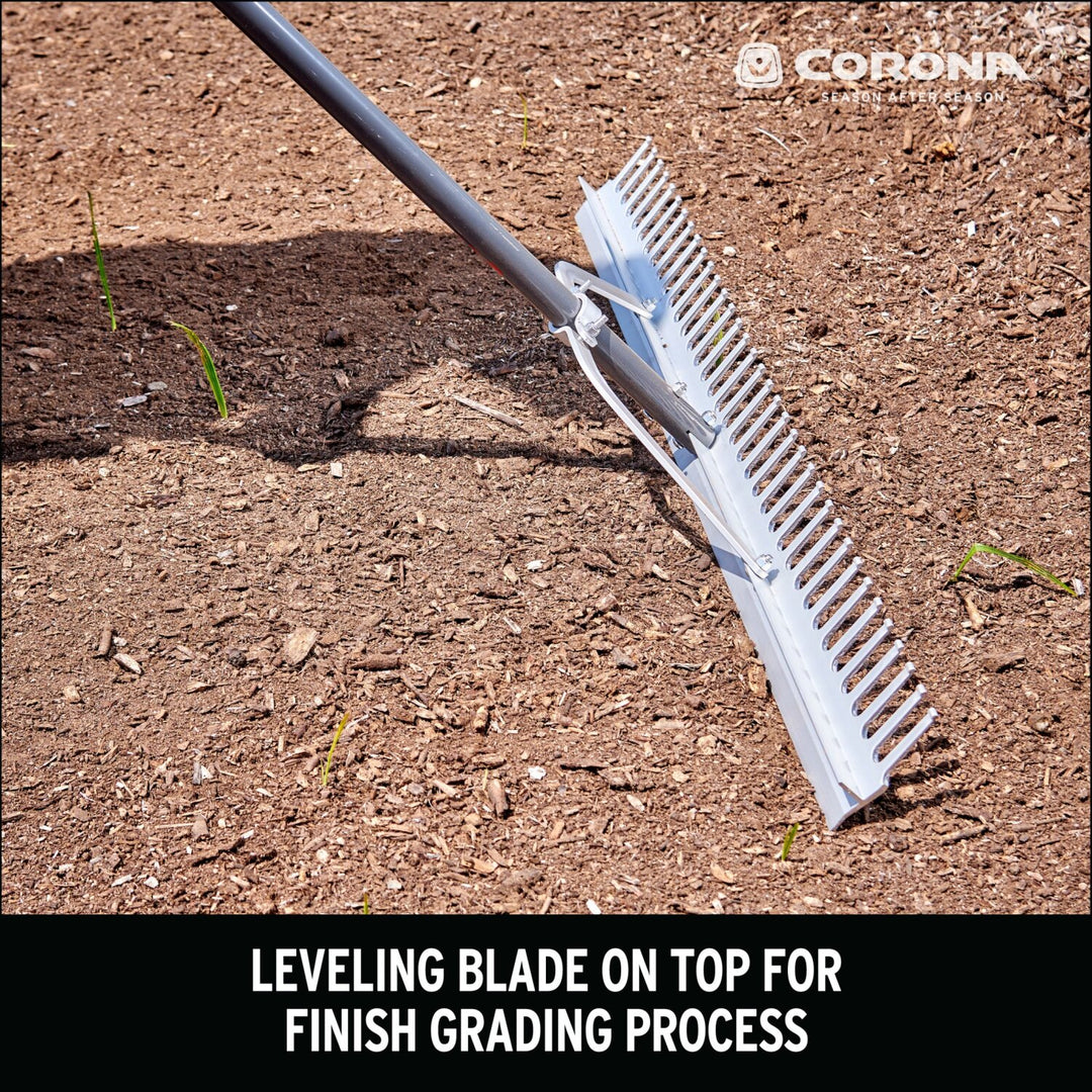 Corona RK16630 Full Aluminum Landscape Rake, 36 in. Head, 36 Tines, Poly Grip
